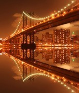 Poster xxl: Pont Manhattan illuminé 3