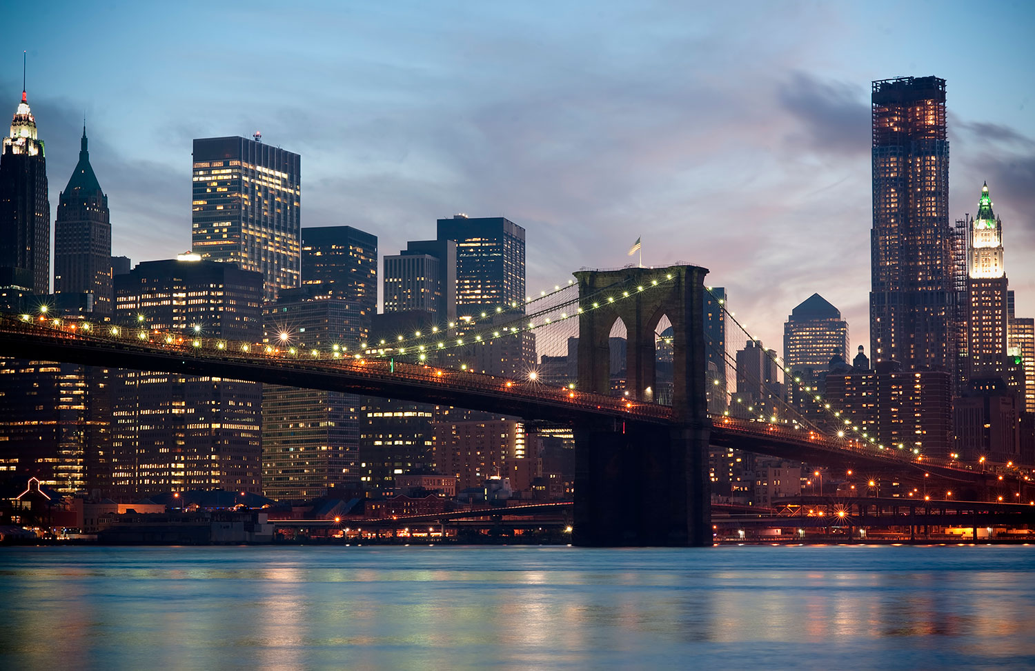 Poster xxl: Brooklyn Bridge dans le brouillard