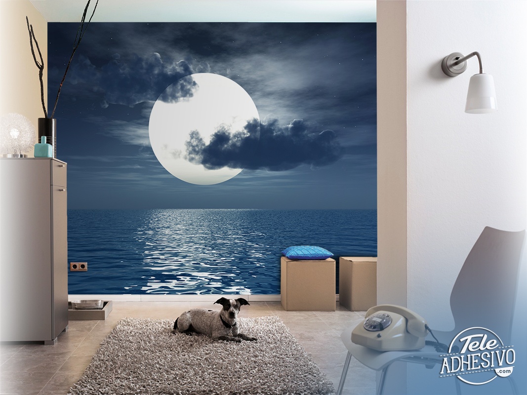 Poster xxl: Lune sur la mer