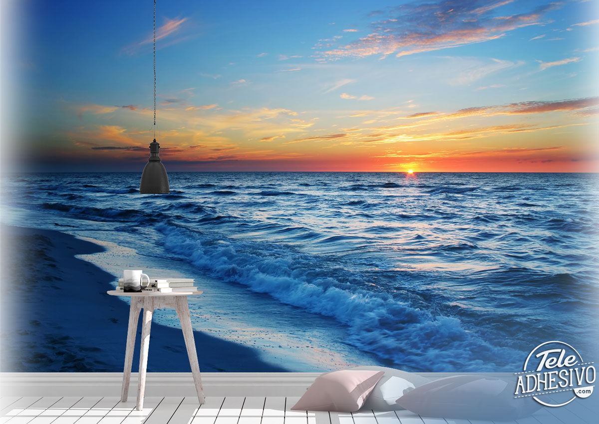 Poster xxl: Coucher de soleil sur le rivage