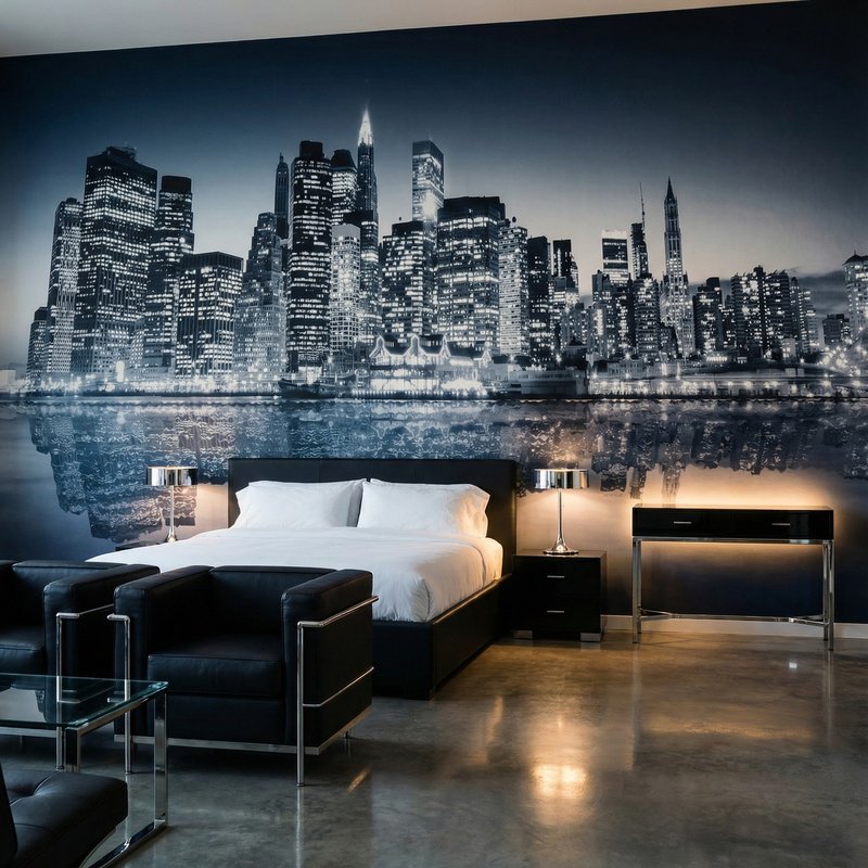 Poster xxl: Manhattan la nuit en bleu 0