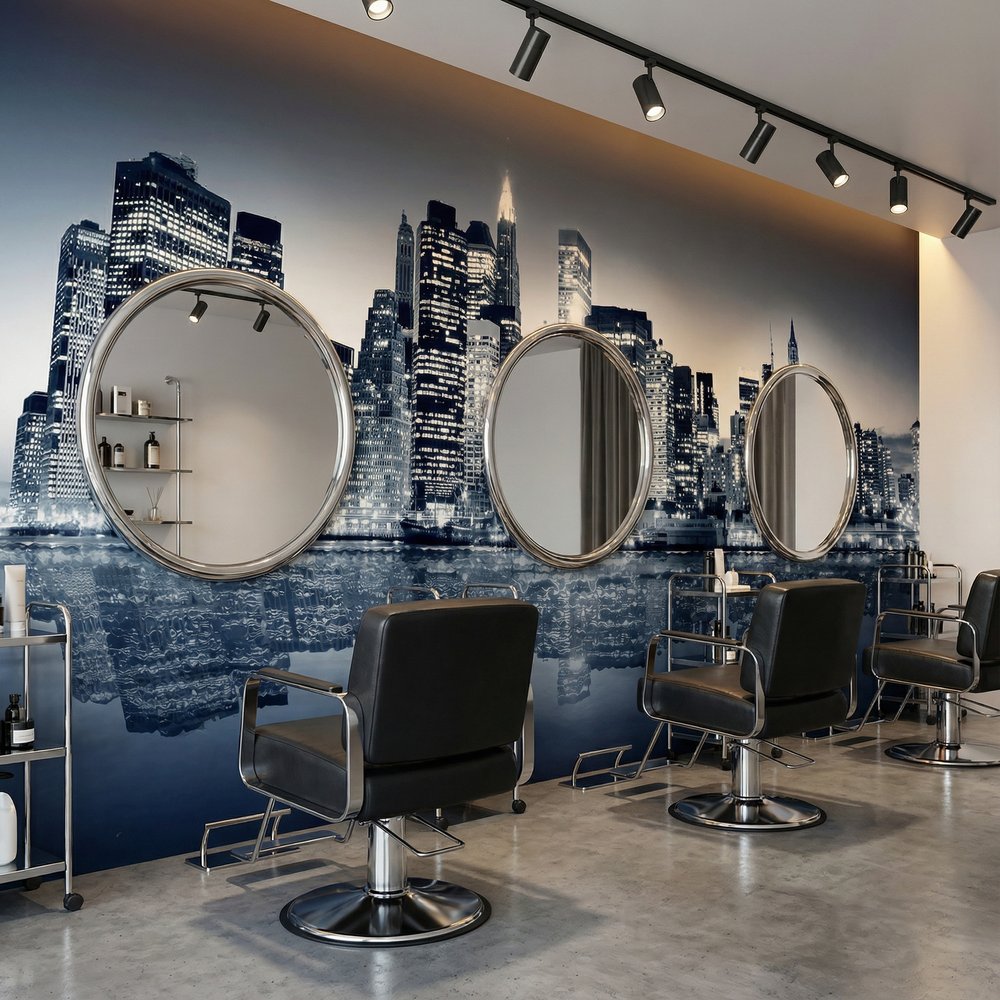 Poster xxl: Manhattan la nuit en bleu