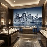 Poster xxl: Manhattan la nuit en bleu 17