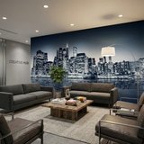 Poster xxl: Manhattan la nuit en bleu 20