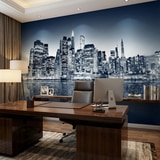Poster xxl: Manhattan la nuit en bleu 3
