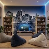 Poster xxl: Manhattan la nuit en bleu 22