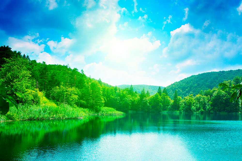 Poster xxl: Lac dans les montagnes