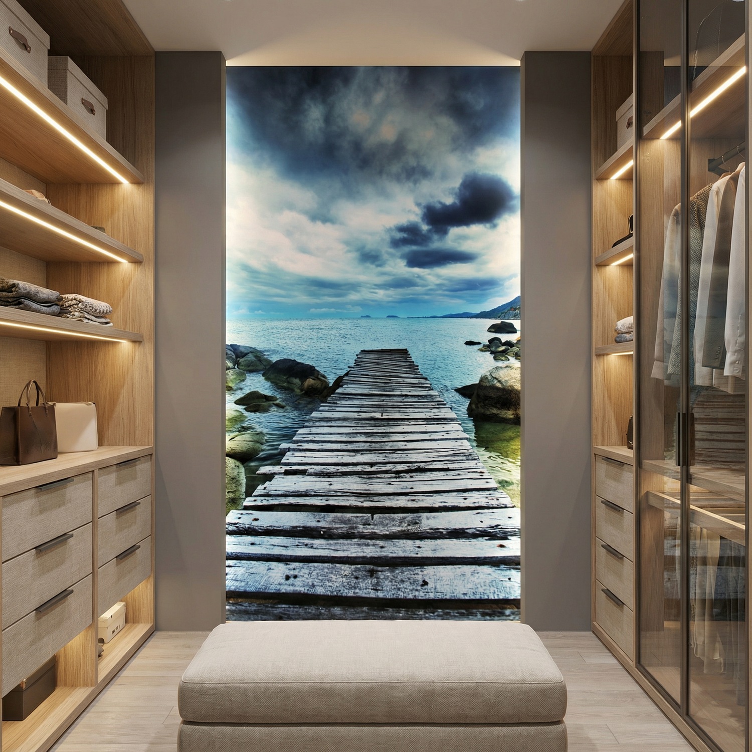 Poster xxl: Passerelle entre les rochers