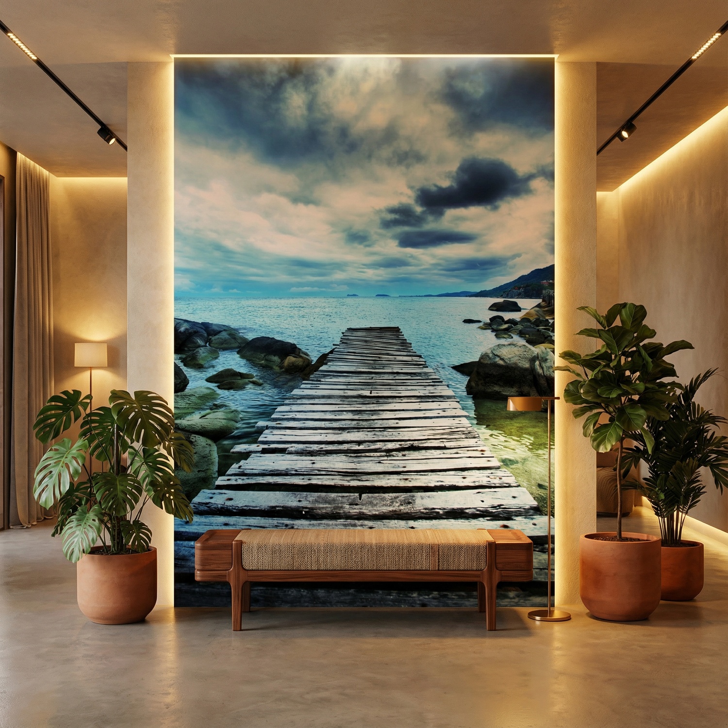 Poster xxl: Passerelle entre les rochers