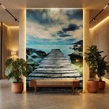 Poster xxl: Passerelle entre les rochers 17