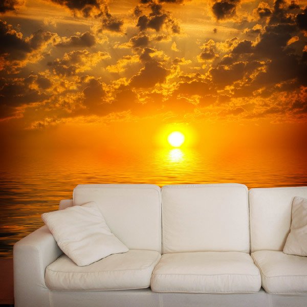 Poster Xxl Coucher De Soleil Sur La Mer Webstickersmurauxcom