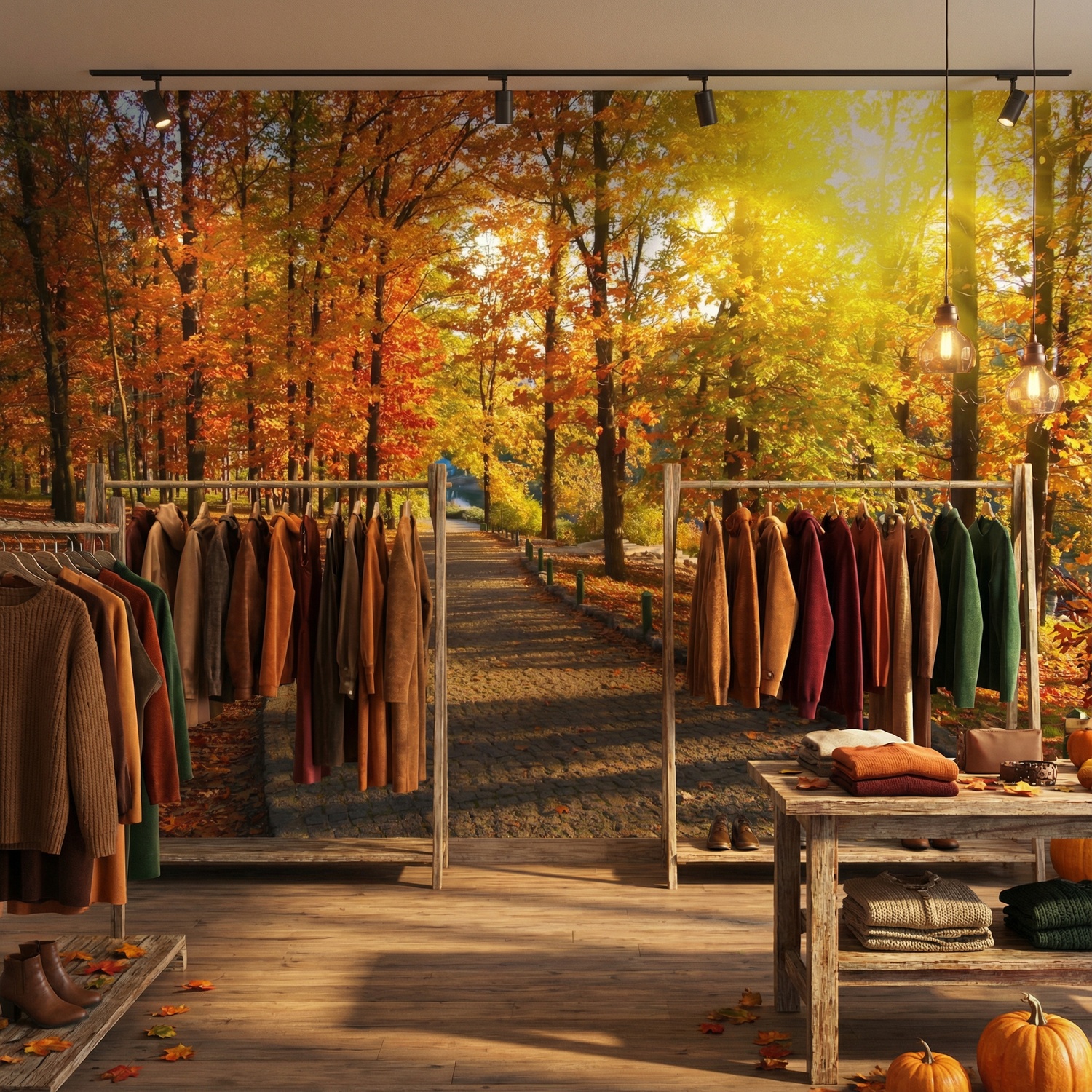 Poster xxl: Je traverse le parc automnal