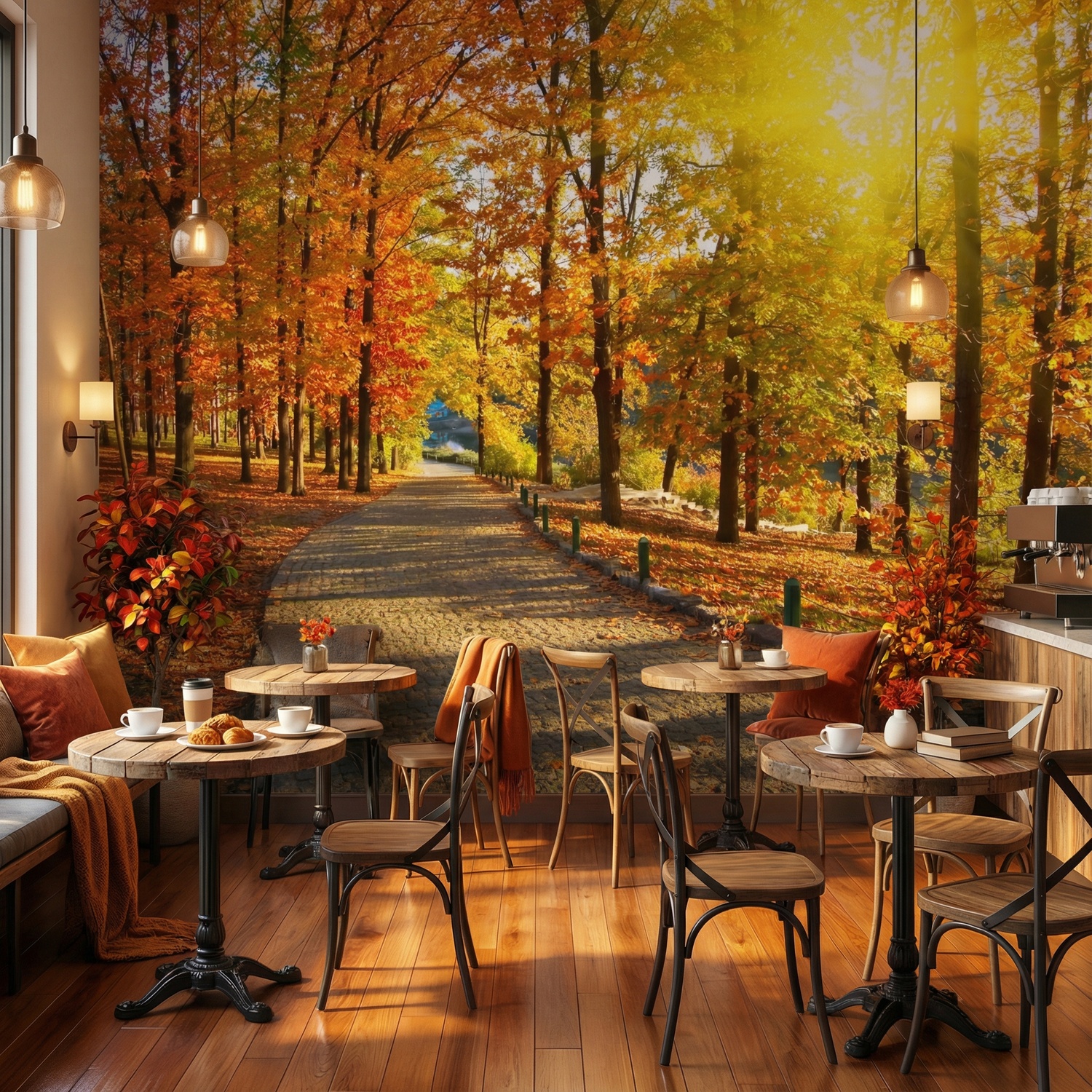 Poster xxl: Je traverse le parc automnal