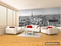 Poster xxl: Panoramique de Paris en noir et blanc 2