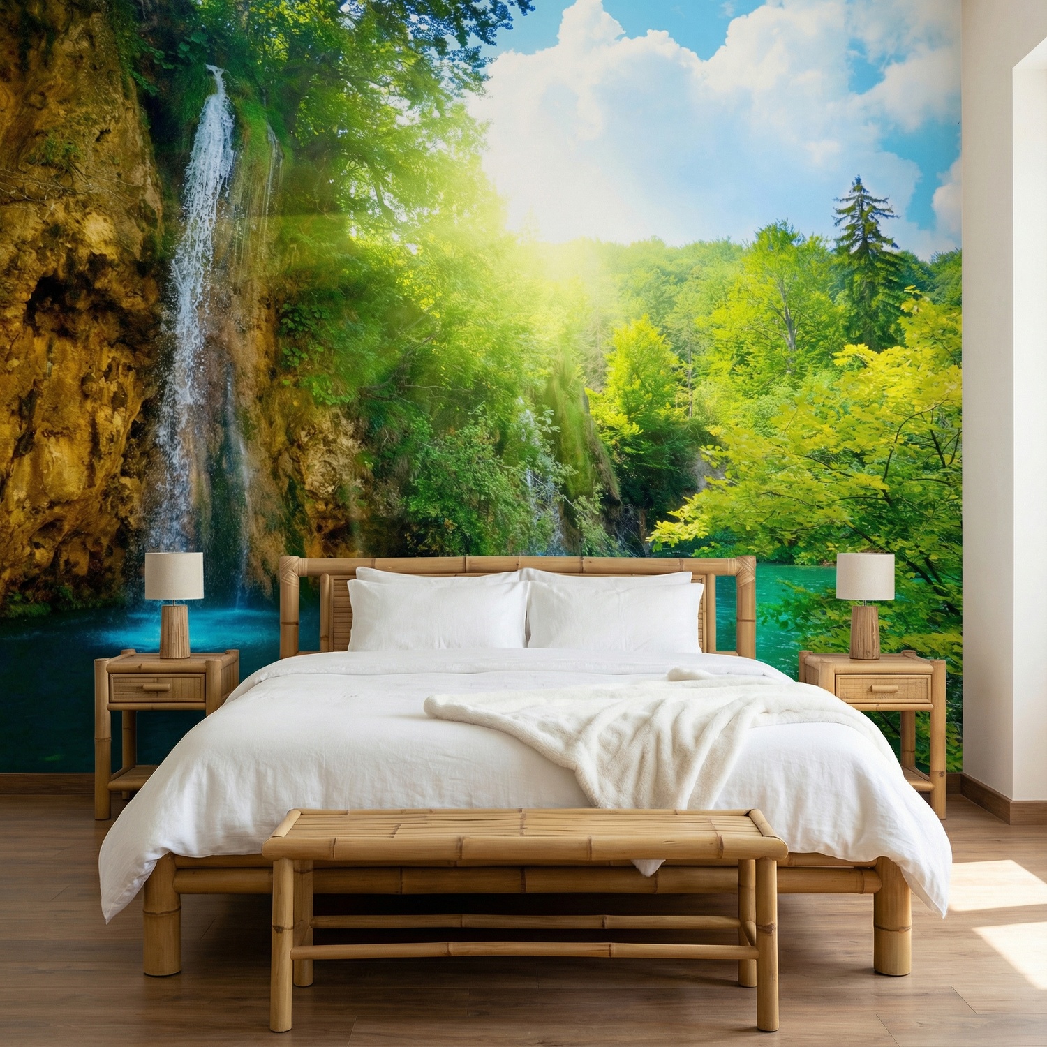 Poster xxl: Cascade dans la for&ecirc;t