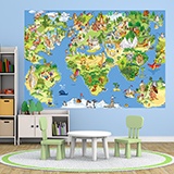 Poster xxl: Carte du monde des enfants animés 3