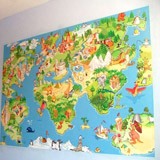 Poster xxl: Carte du monde des enfants animés 4