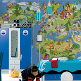 Poster xxl: Carte du monde des enfants animés 5