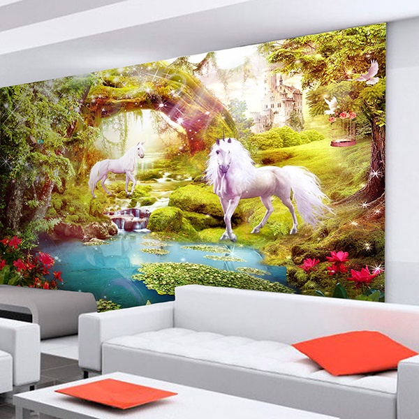 Poster xxl: Licornes dans le jardin fantastique