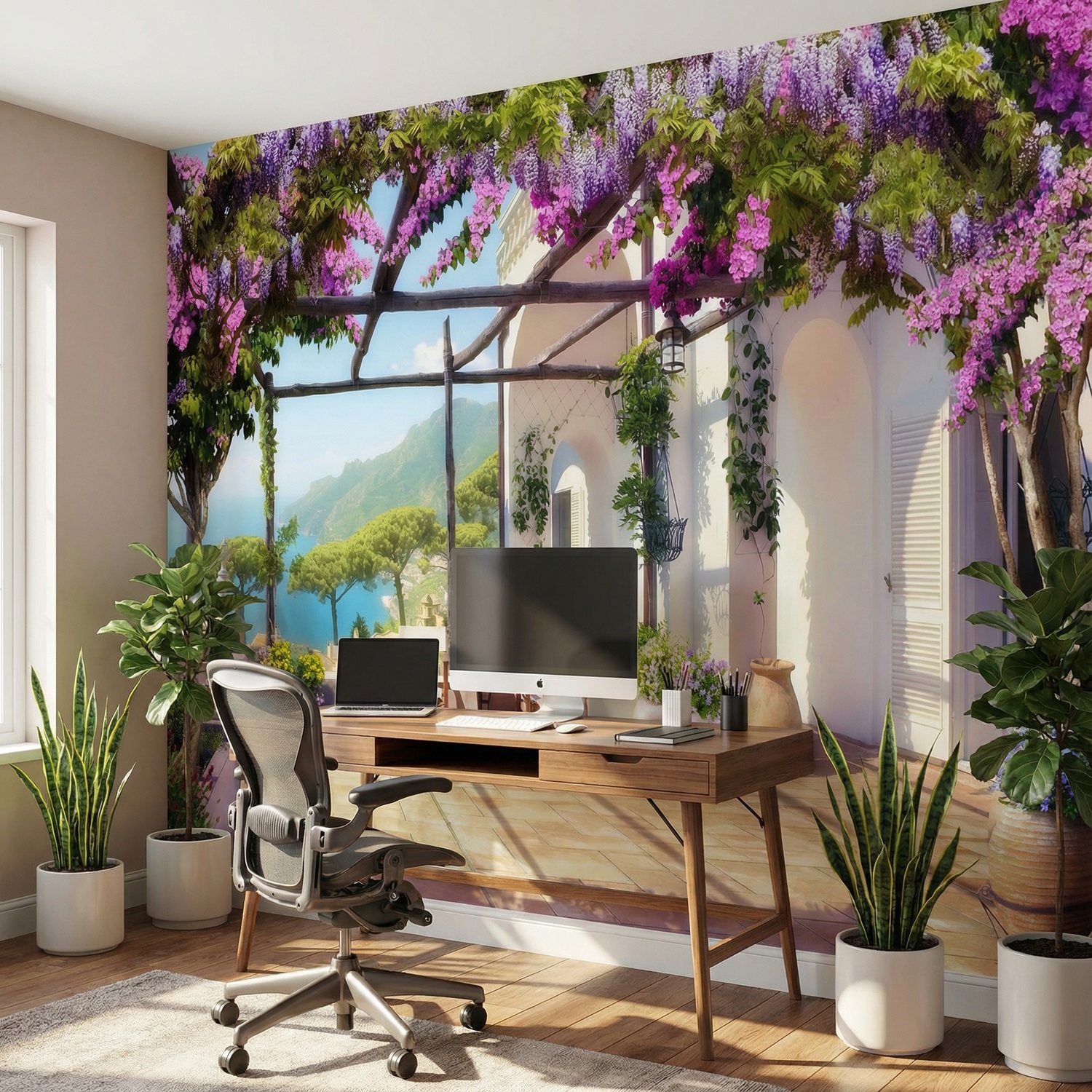 Poster xxl: Terrasse en bord de mer M&eacute;diterran&eacute;e