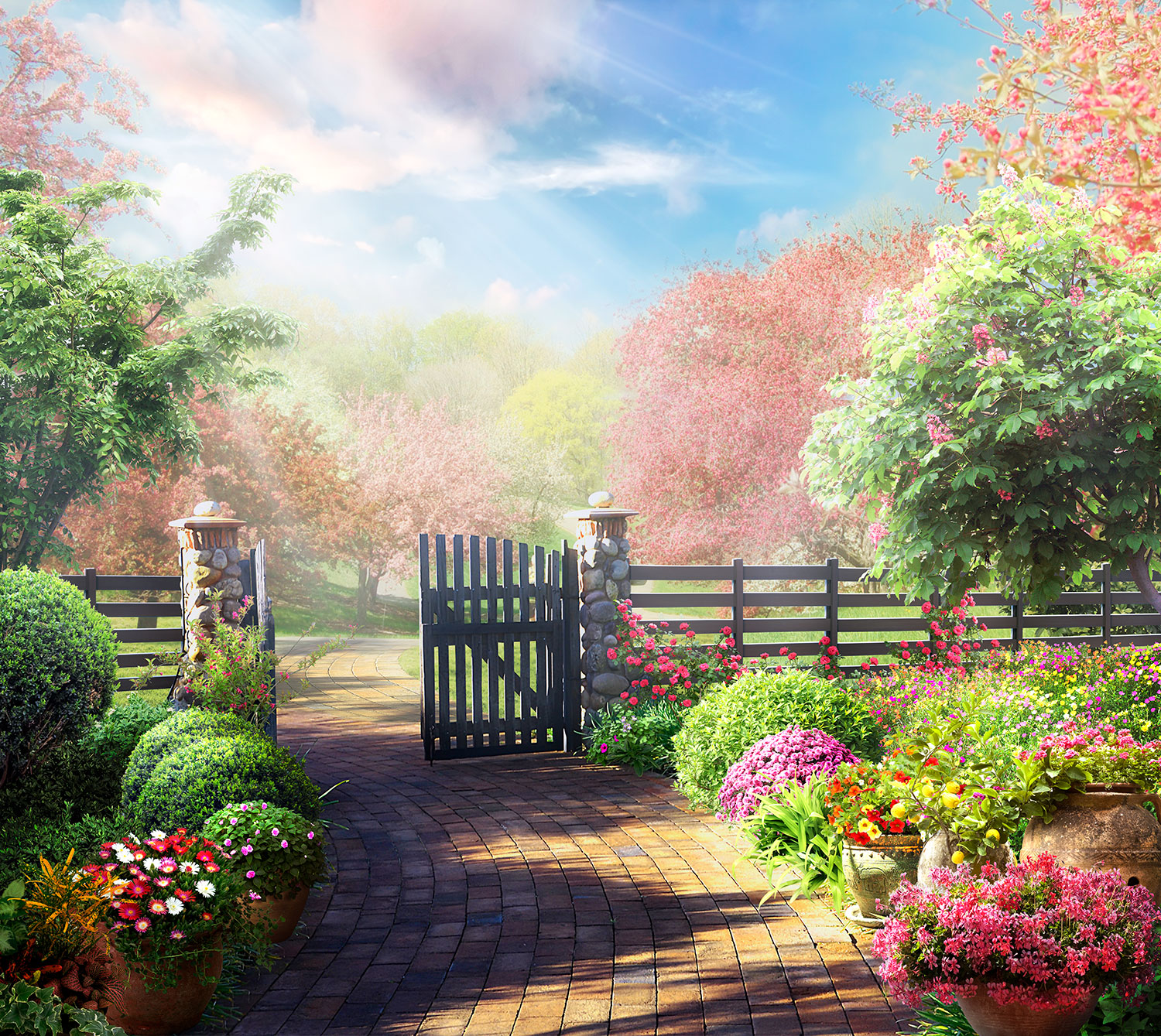 Poster xxl: Entr&eacute;e du jardin naturel
