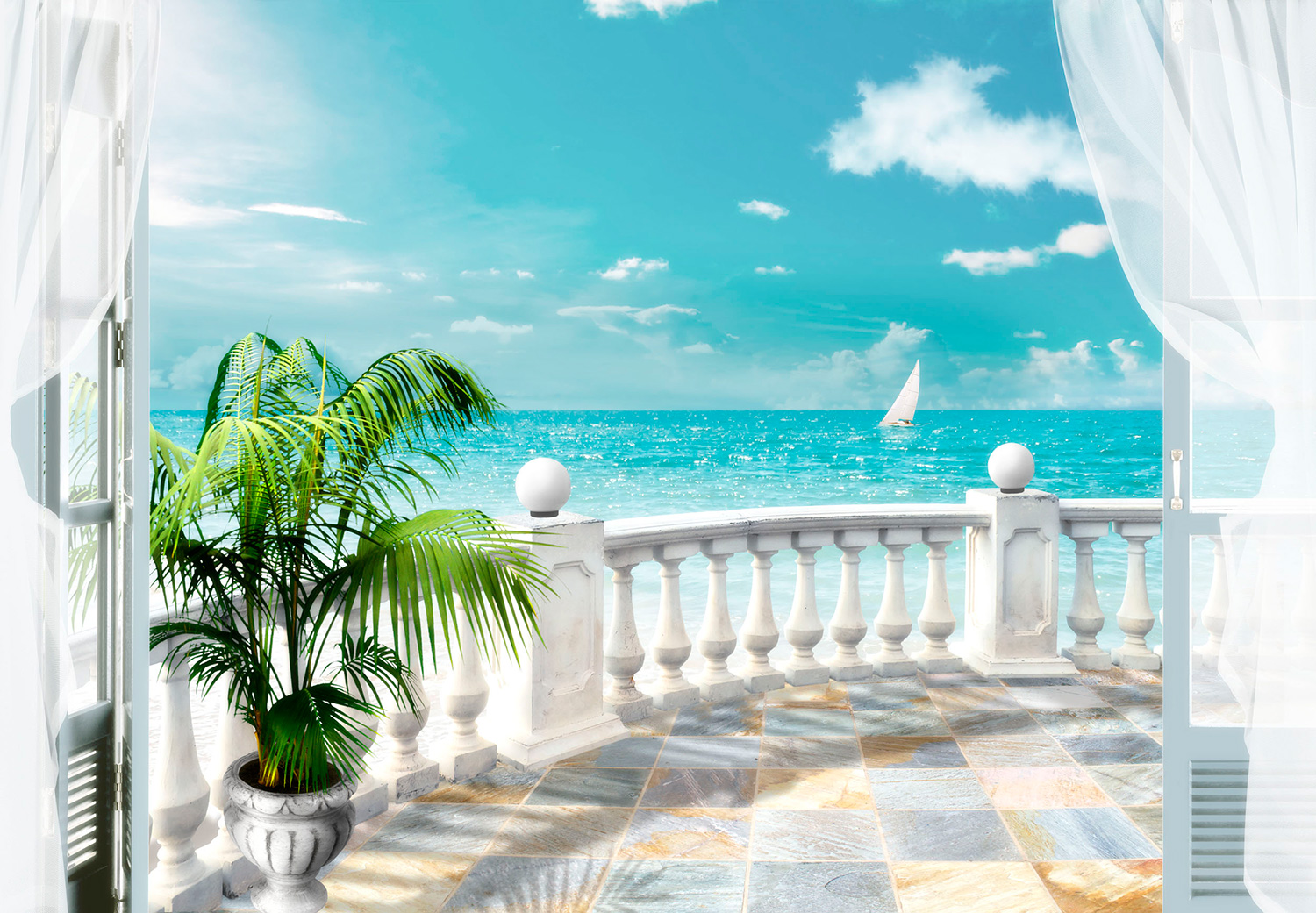 Poster xxl: Terrasse &agrave; la mer