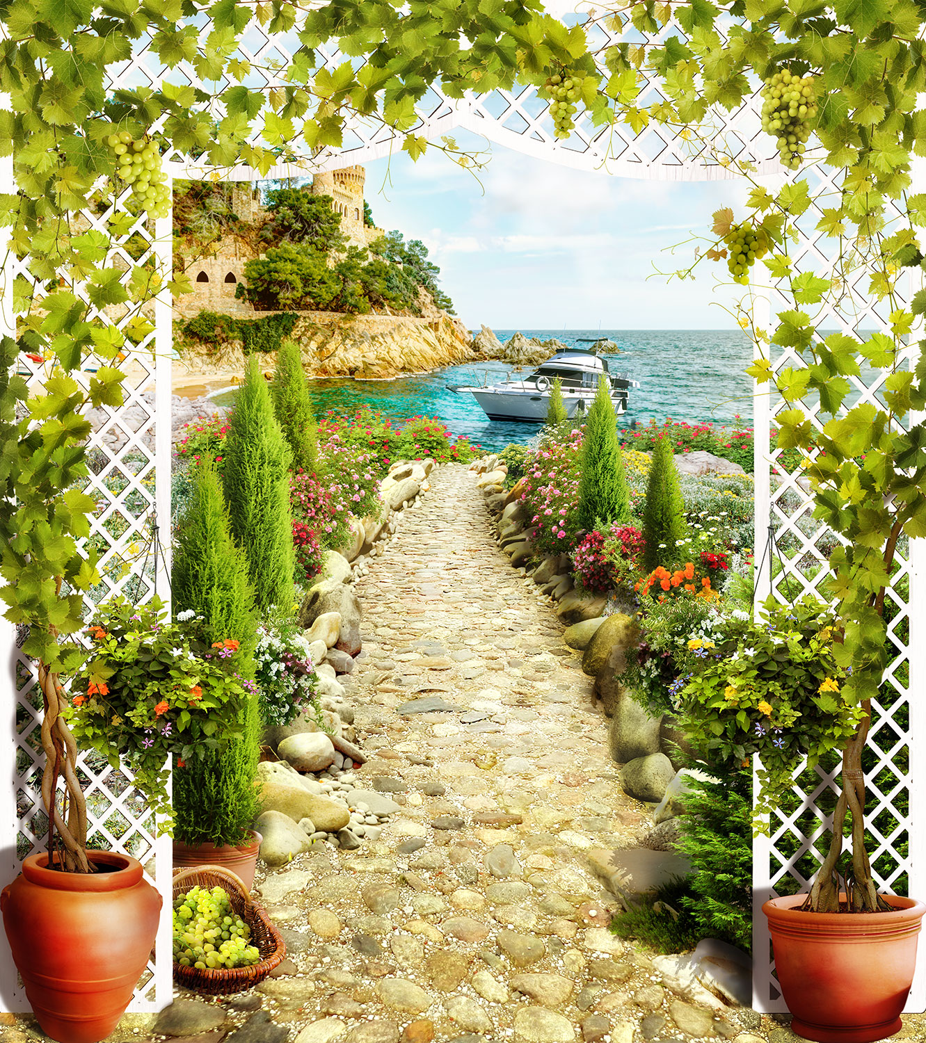 Poster xxl: Jardin &agrave; la M&eacute;diterran&eacute;e