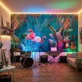 Poster xxl: Flamants sur Fond Turquoise 3