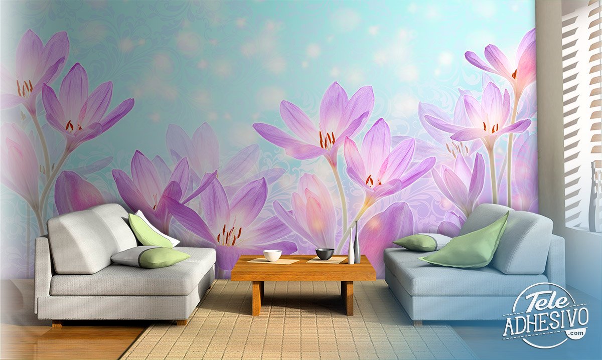 Poster xxl: Fleurs de Violettes Peintes