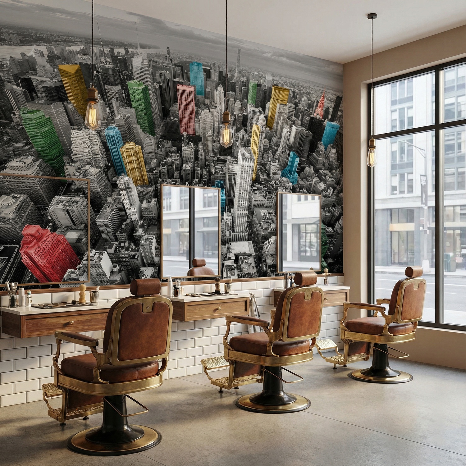 Poster xxl: Gratte-ciel color&eacute;s de New York