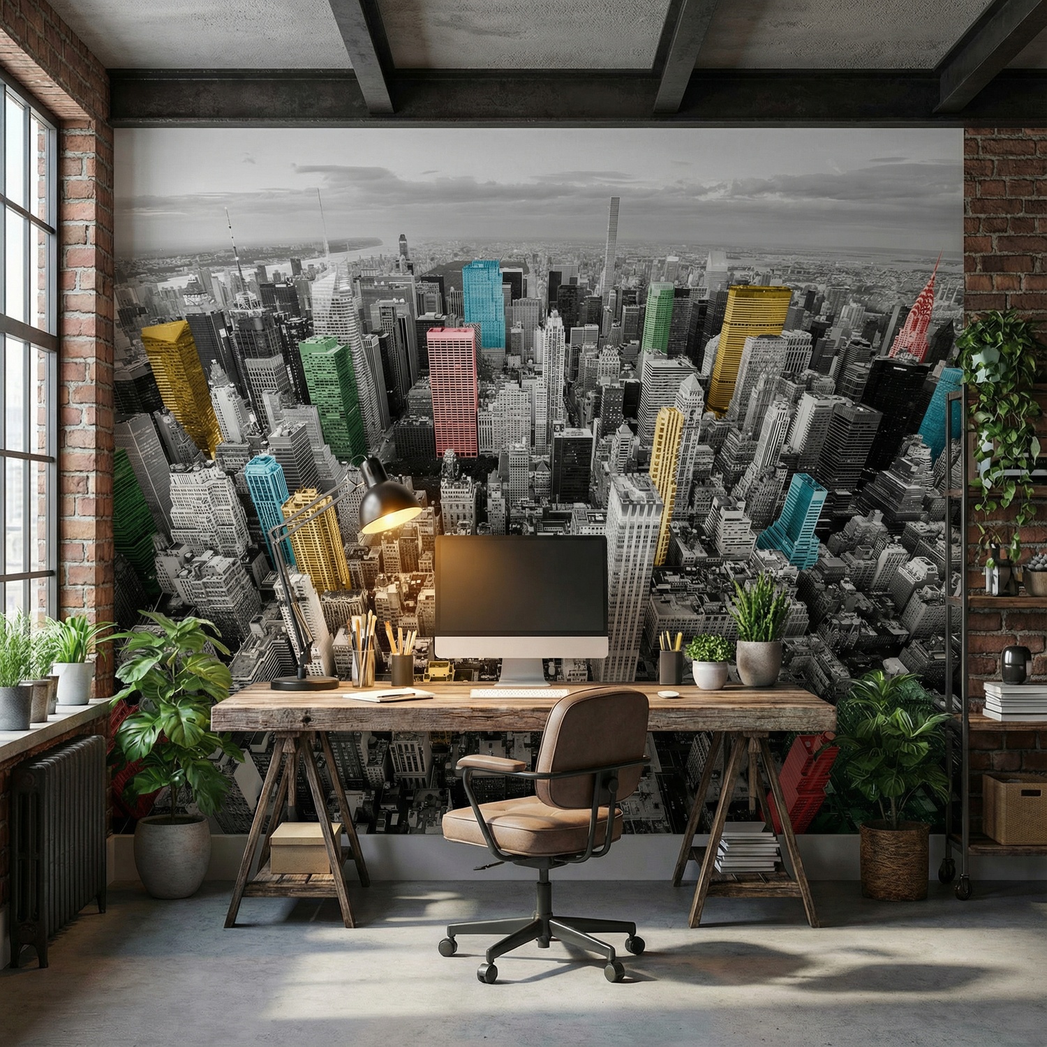 Poster xxl: Gratte-ciel color&eacute;s de New York