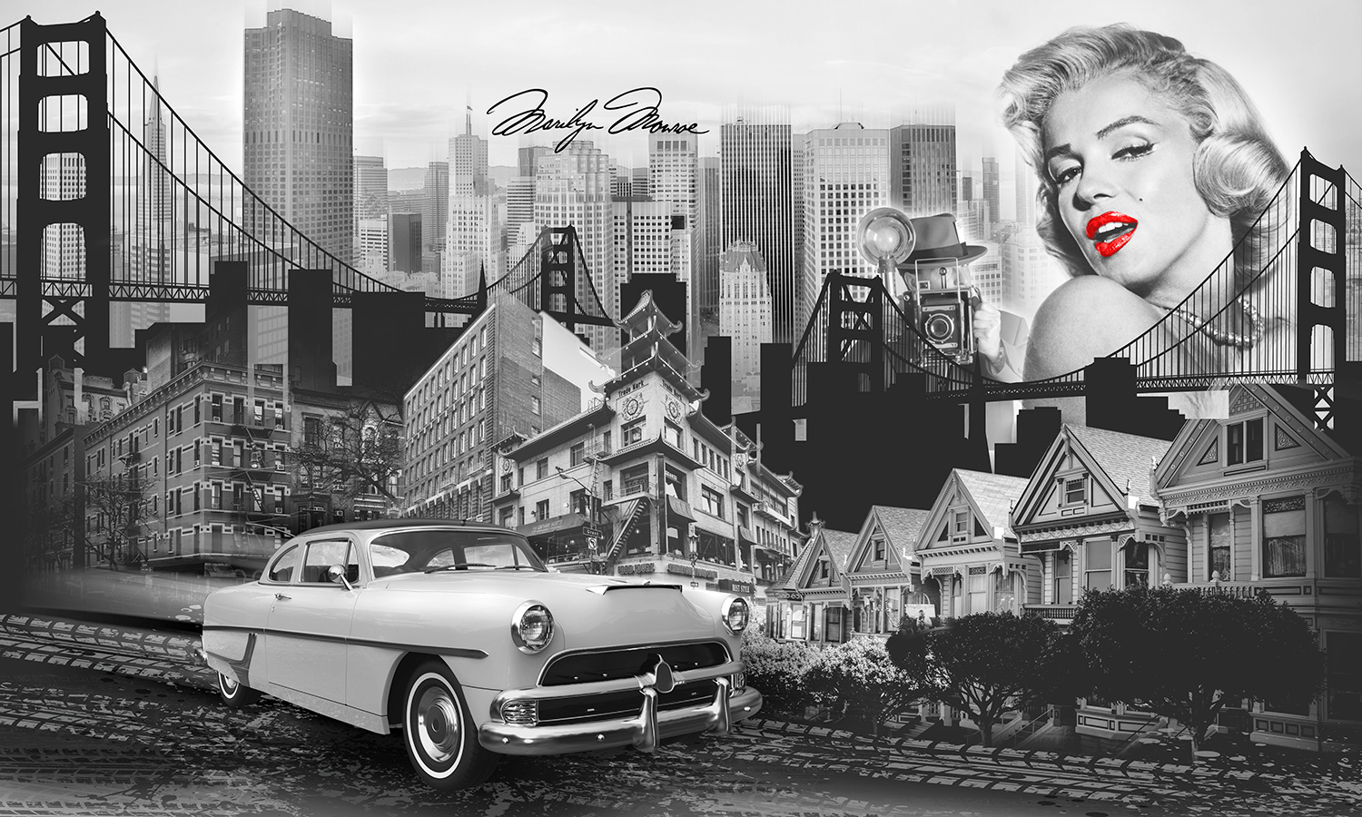 Poster xxl: Collage Muse Marilyn Monroe
