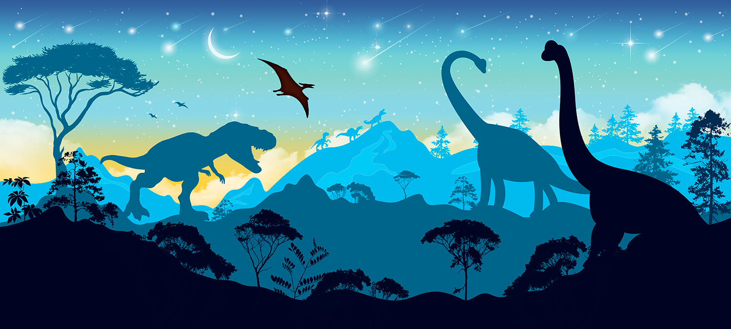 Poster xxl: Silhouettes de Dinosaures