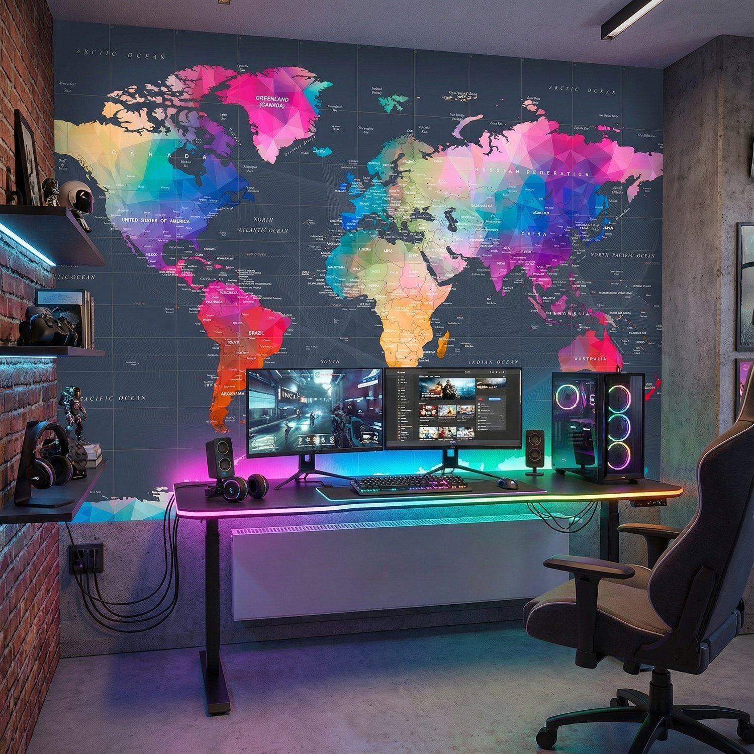 Poster xxl: Carte du Monde en Origami