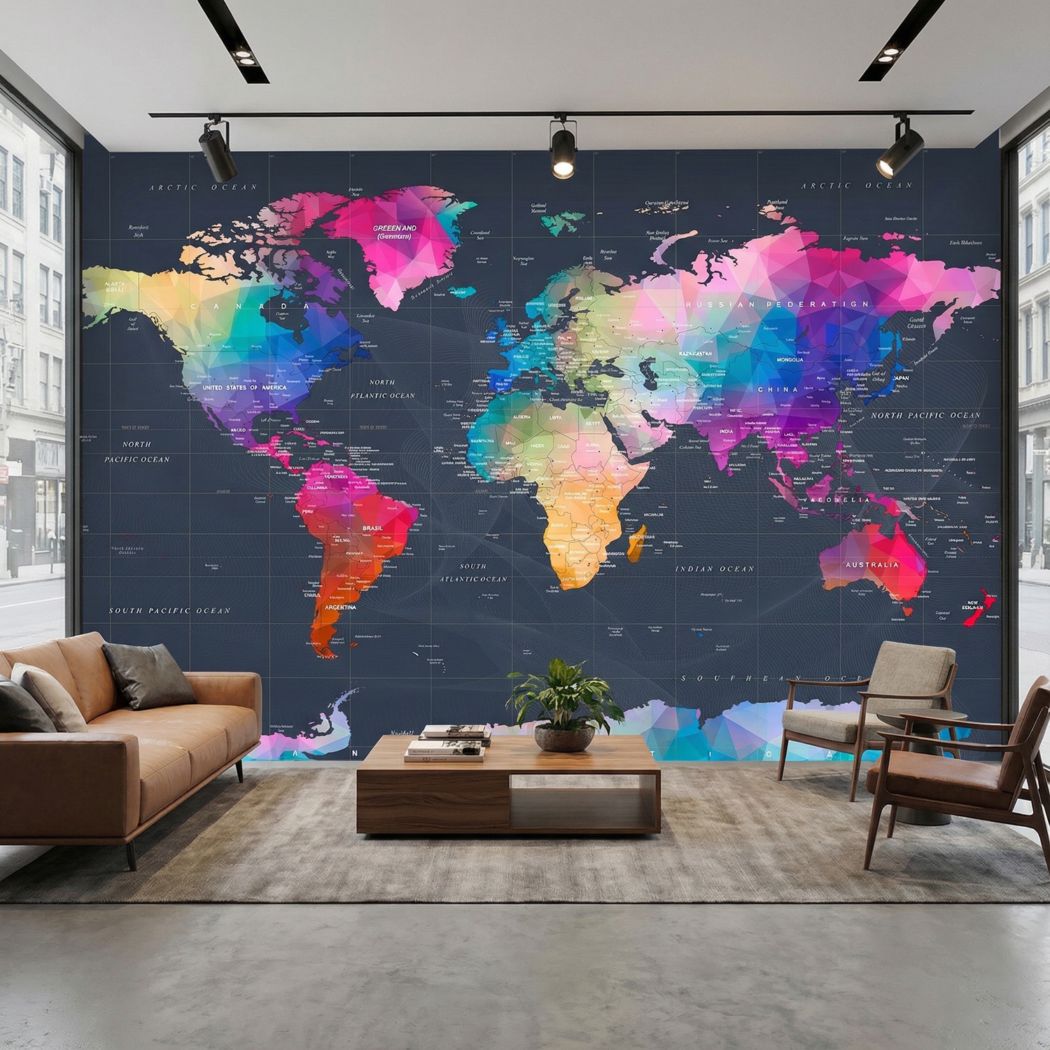 Poster xxl: Carte du Monde en Origami