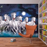 Poster xxl: Chevaux Blancs dans la Nuit 2