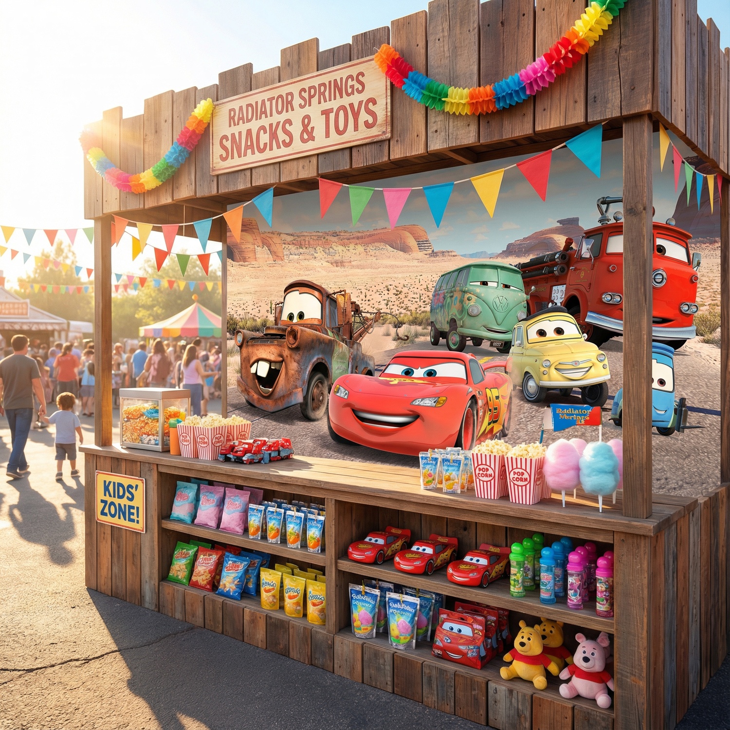 Poster xxl: Lightning McQueen et ses amis &agrave; Radiator Springs