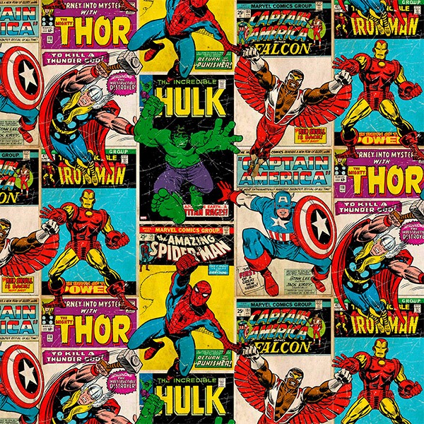 Poster xxl: Collage de Bandes Dessinées Avengers