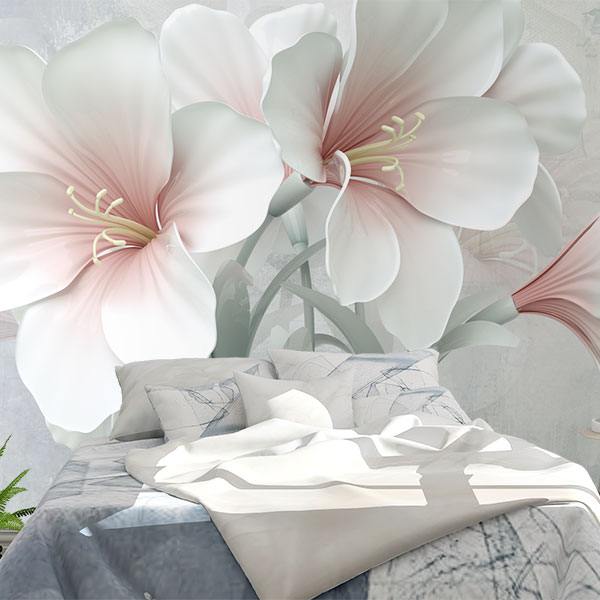 Poster xxl: Amaryllis et roses blanches