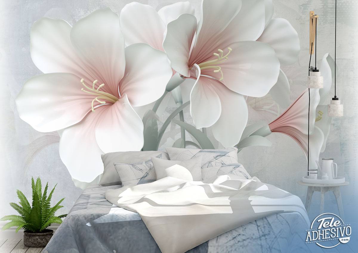 Poster xxl: Amaryllis et roses blanches