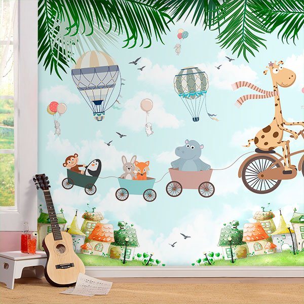 Poster xxl: Girafe et ses amis en train de jouer 0