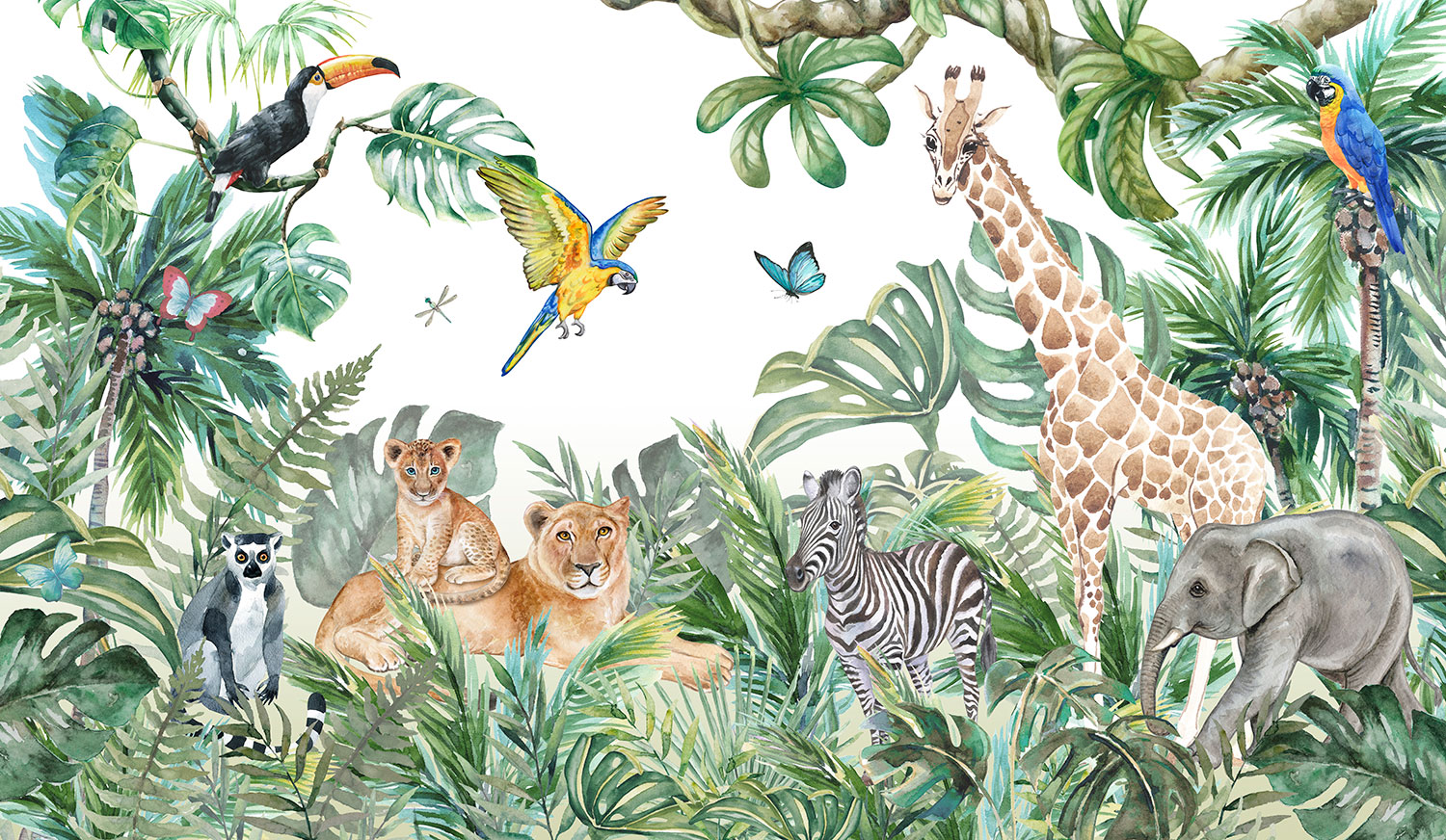 Poster xxl: Animaux &agrave; l'aquarelle 