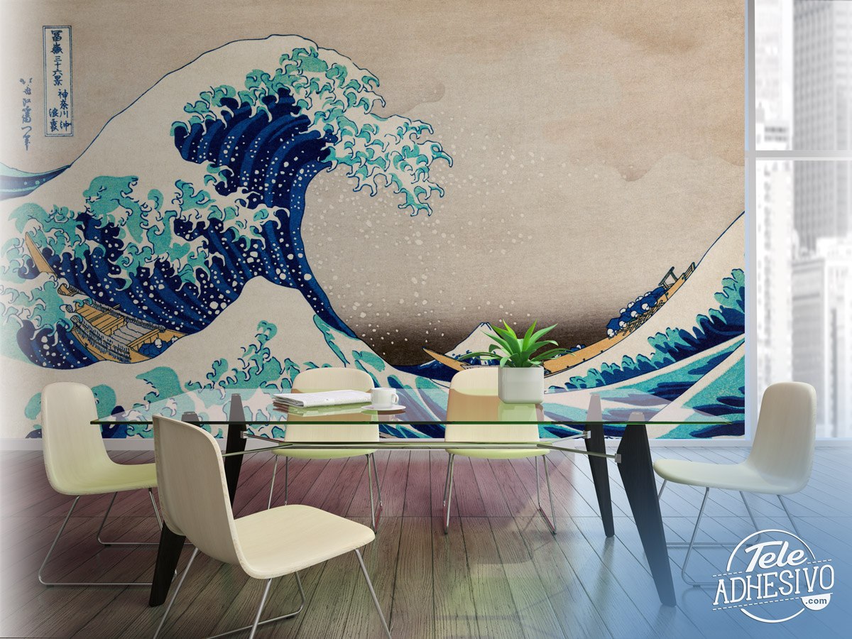 Papier peint adhésif Hokusai, la grande vague au large de kanagawa