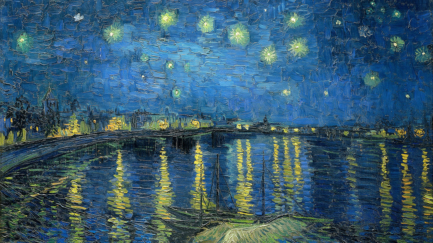 Poster xxl: Nuit &eacute;toil&eacute;e sur le Rh&ocirc;ne