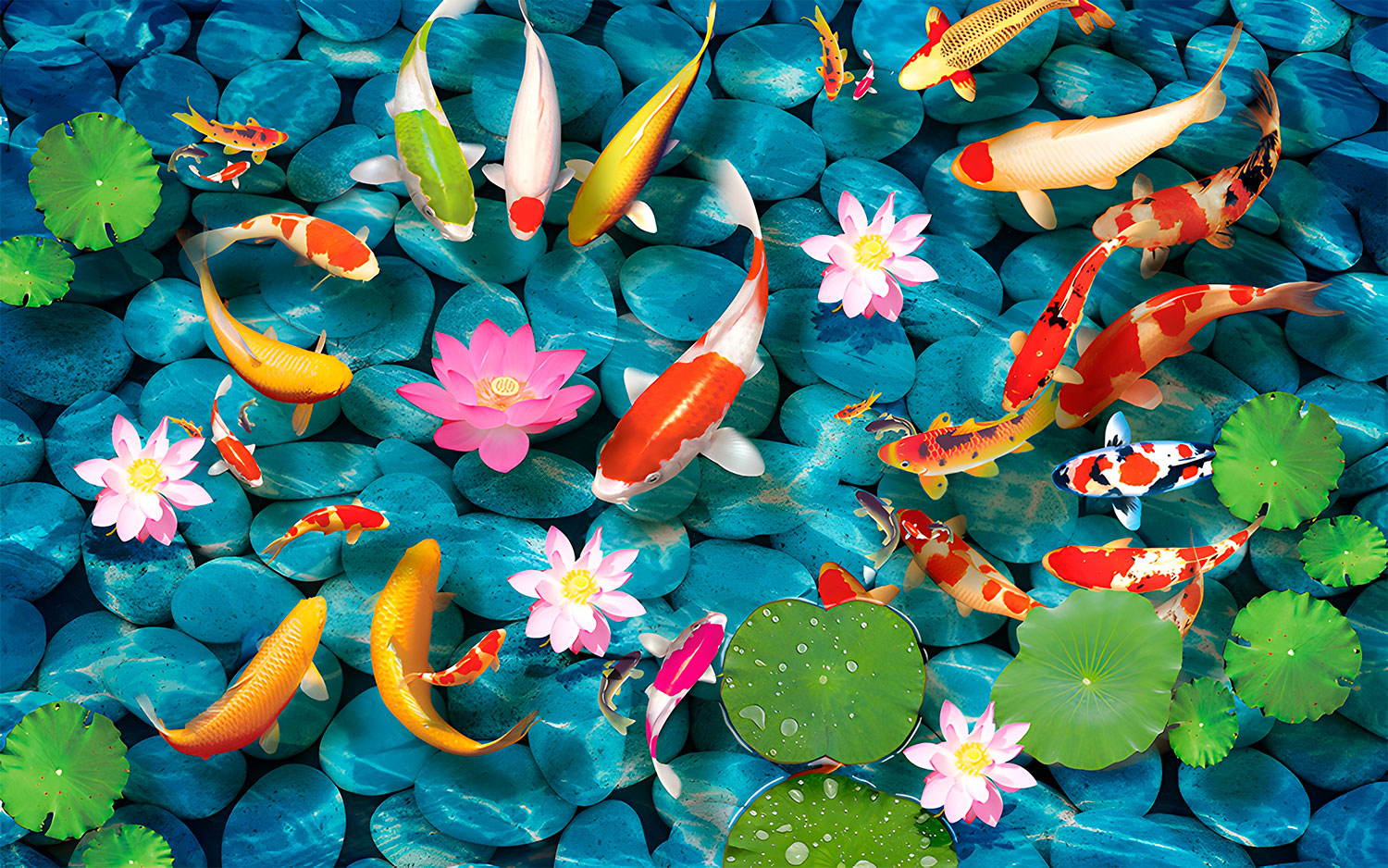 Poster xxl: Les poissons dans &eacute;tang