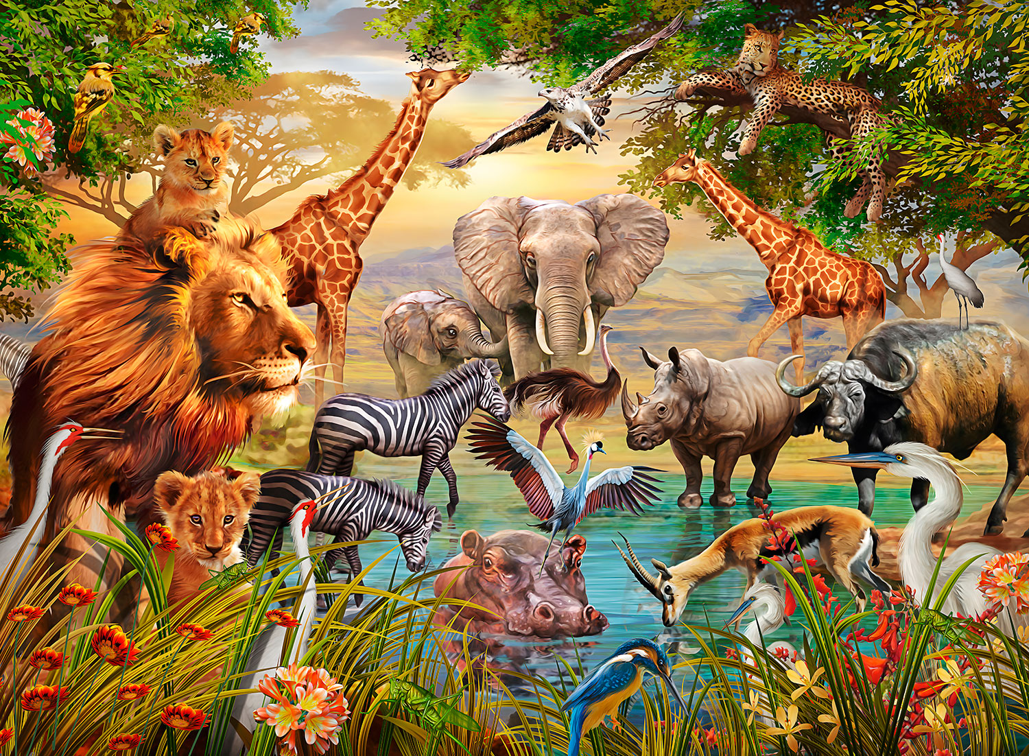 Poster xxl: Animaux de la jungle II