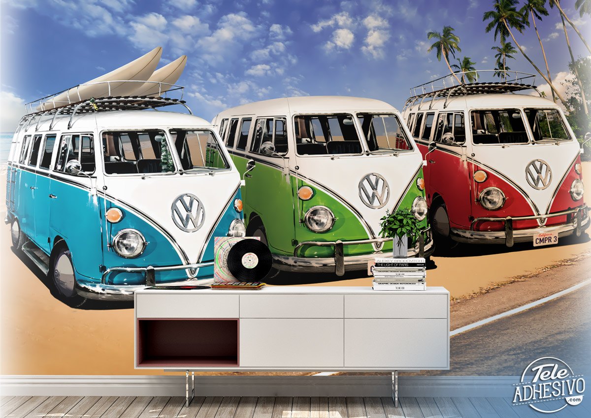Poster xxl: Fourgons surfeurs Volkswagen
