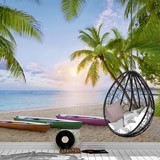 Poster xxl: Coucher de soleil sur une plage des Caraïbes 2