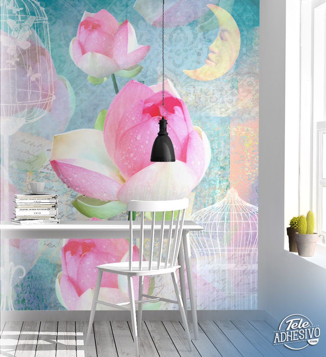 Poster xxl: Collage de roses et de cages