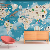 Poster xxl: Carte du monde en nuages pour les enfants 2